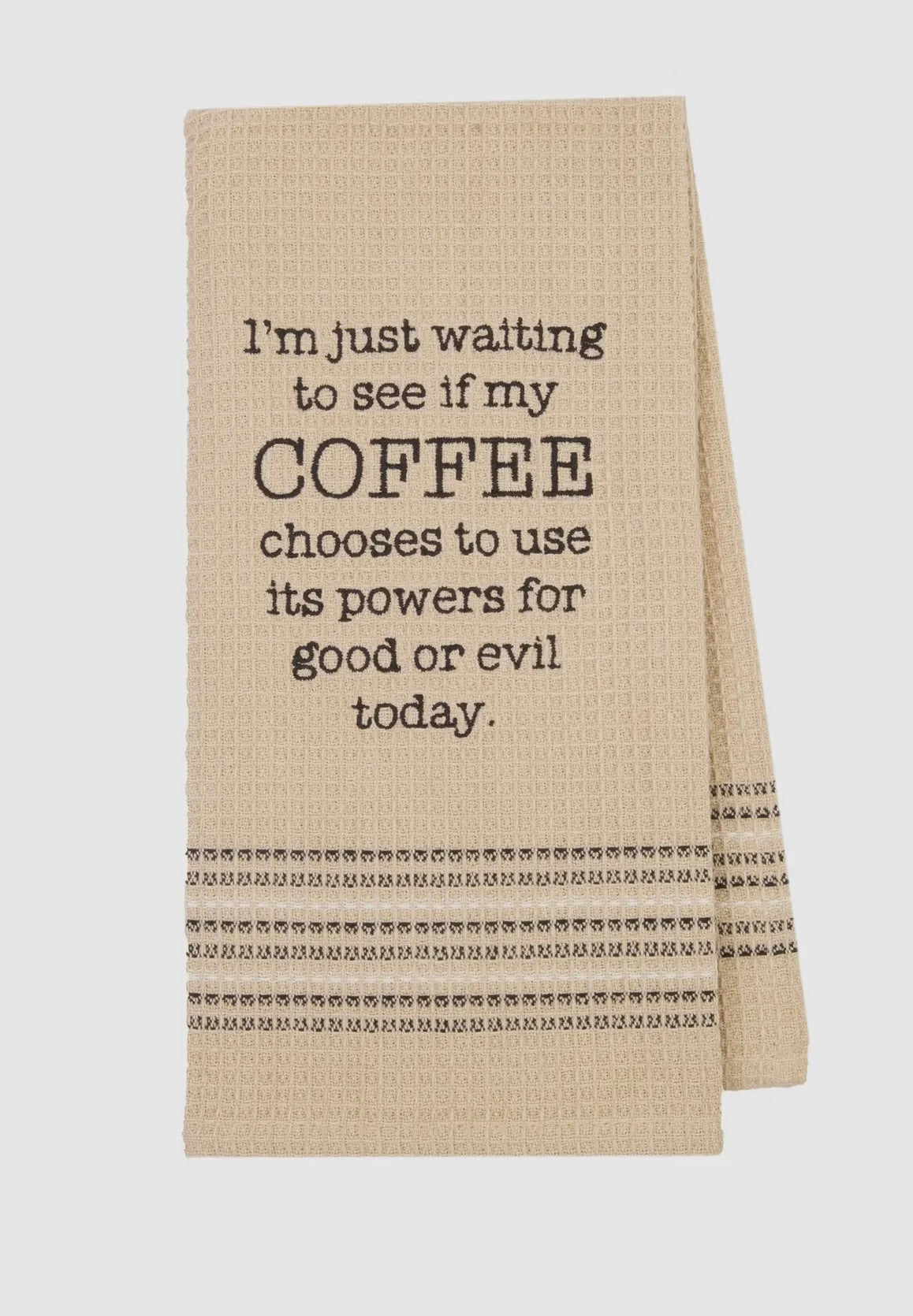 Waffle-Weave Dishtowel - Coffee Good or Evil