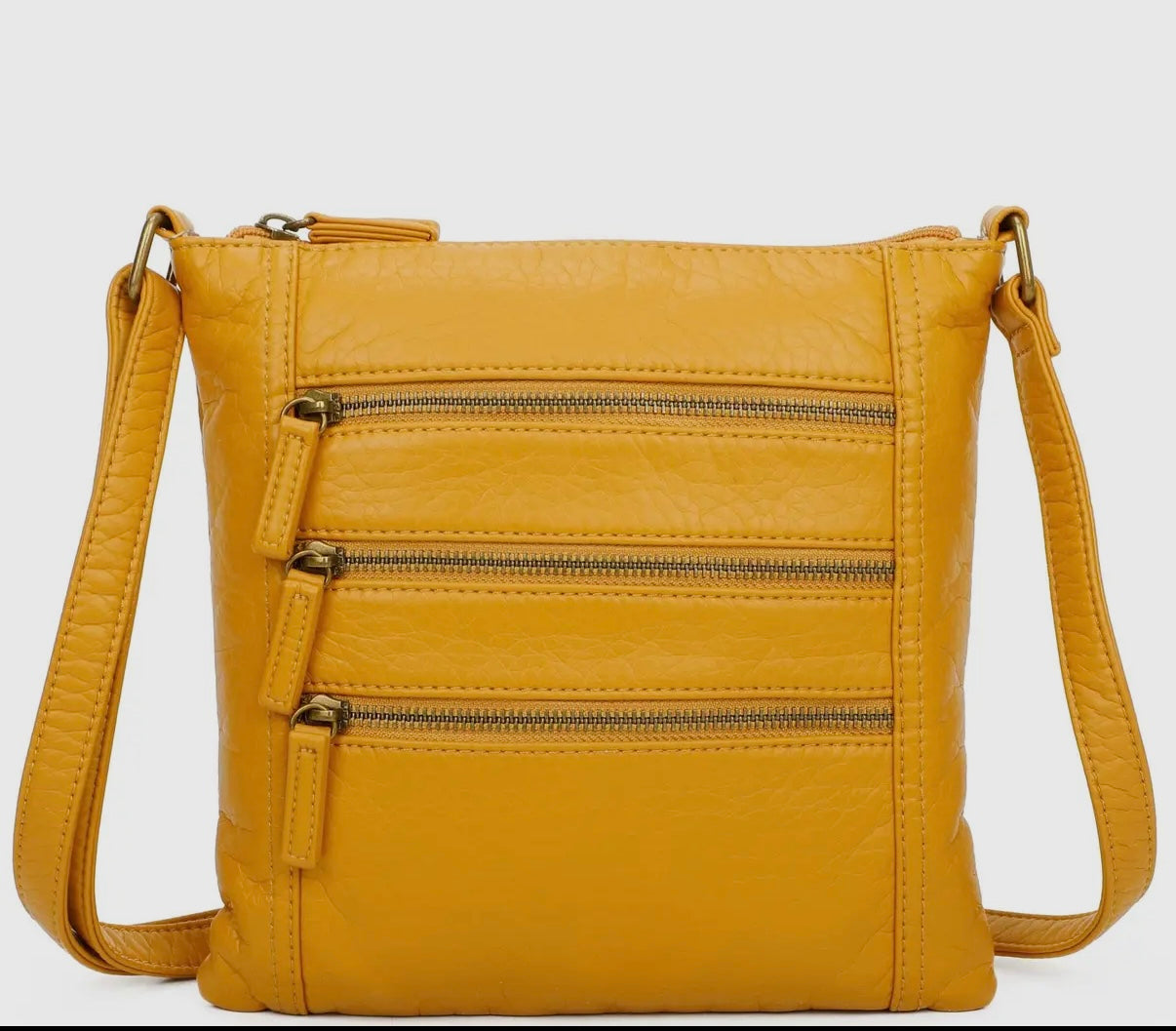 Three Zipper Crossbody Bag