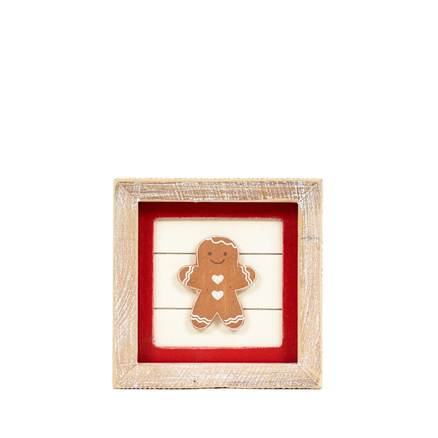 Reversible Wood Holiday Frame - Gingerbread and Deer