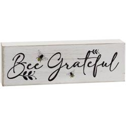 Bee Grateful Wooden Sign