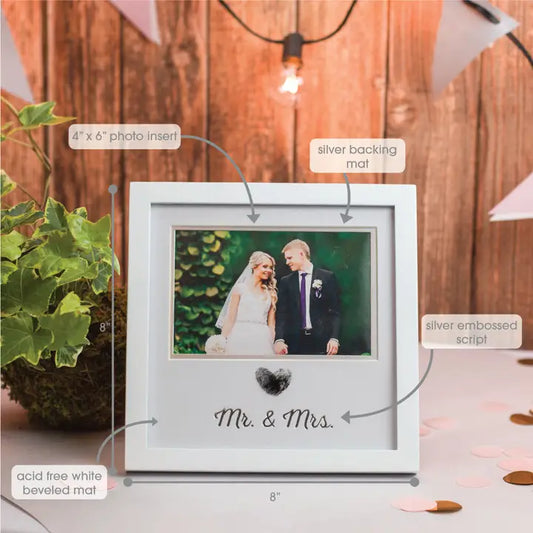 Mr. & Mrs. Wedding Thumbprint Heart Frame