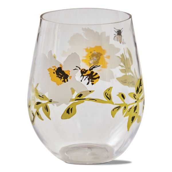 Bee Floral Stemless Wine Tumbler