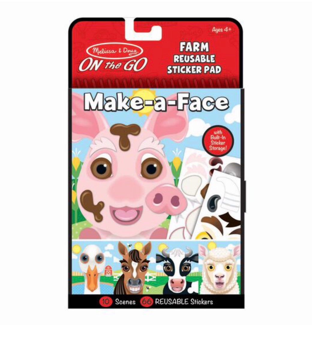 Farm Make-a-face Reusable Stickers