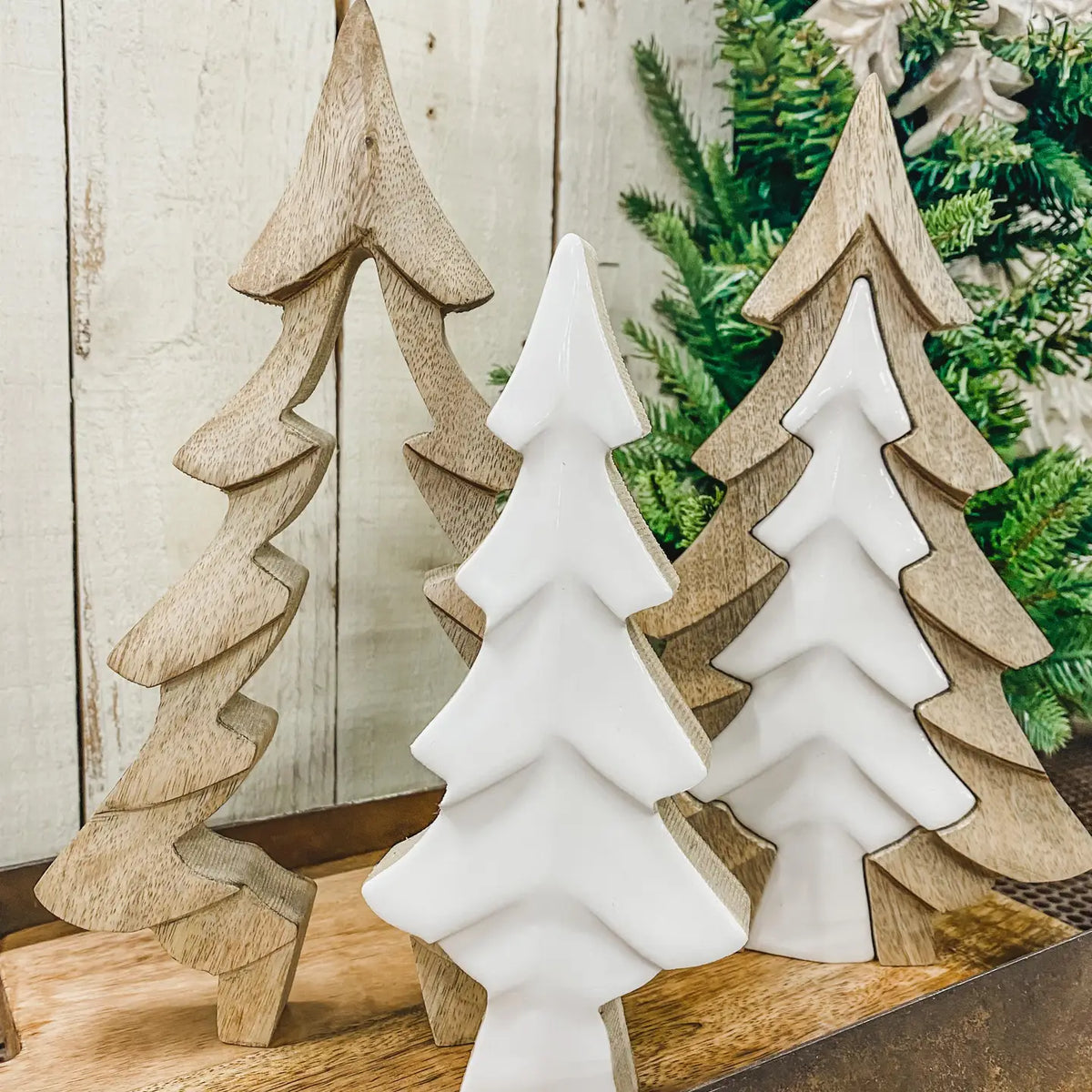 Wooden 3D Tree with Wood and Enamel Accent