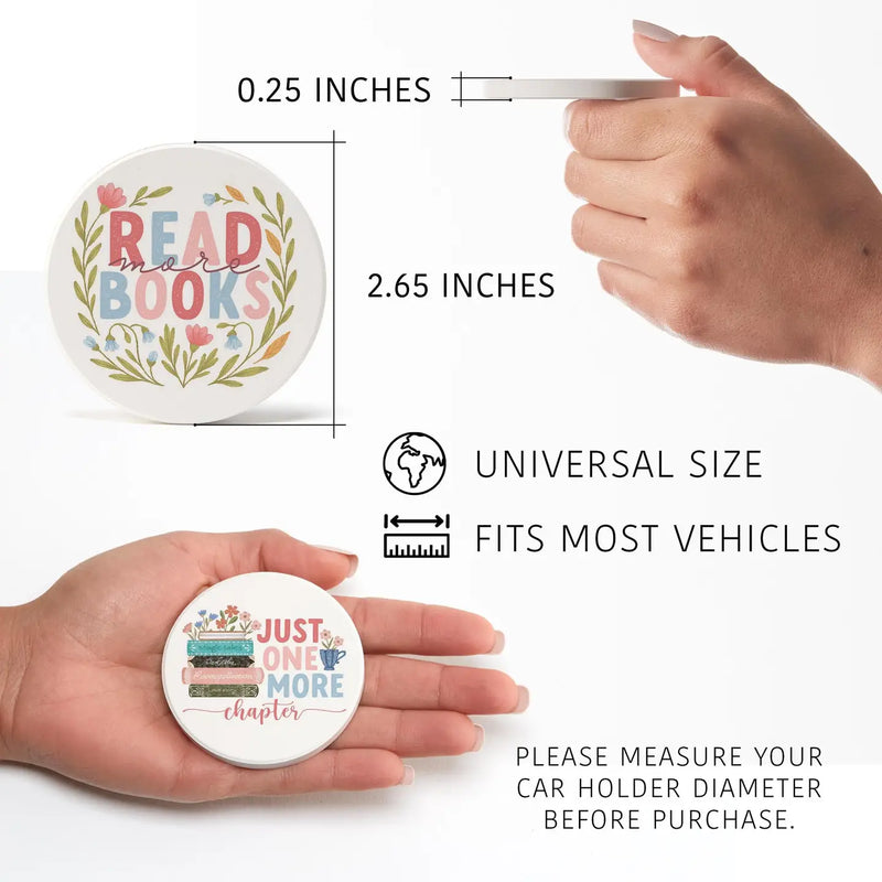 Car Coasters Set - Book Lover