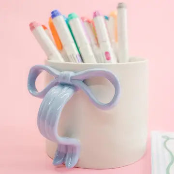 Powder Blue Bow Handle Mug