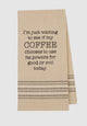 Waffle-Weave Dishtowel - Coffee Good or Evil