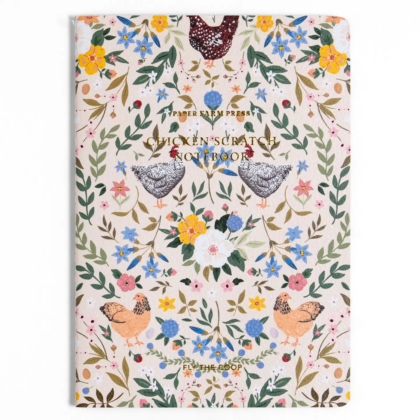 Chicken and Flowers Stitched Notebook