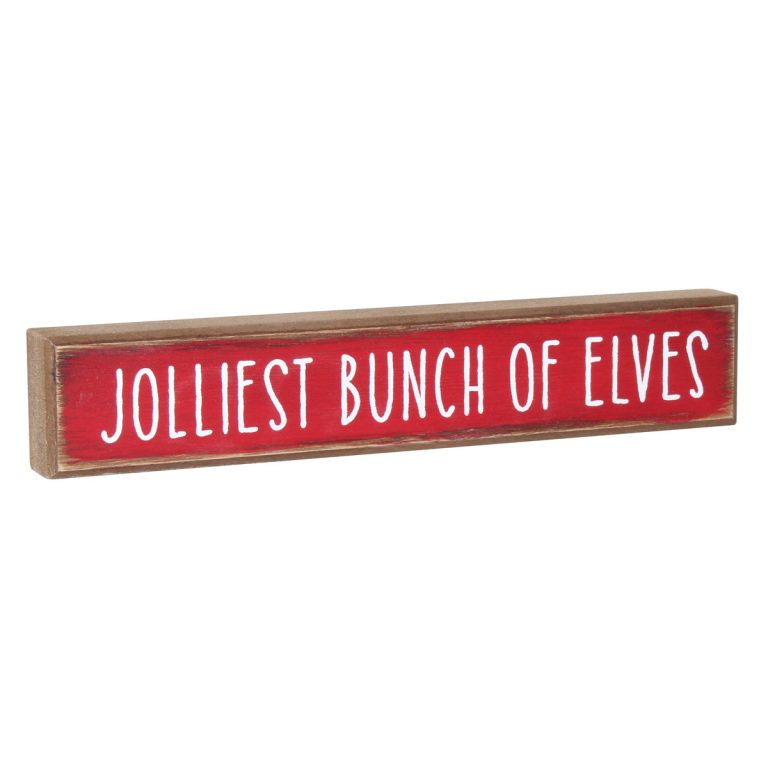 Jolliest Bunch of Elves Block Sign