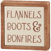 Mini Box Sign - Flannels, Boots & Bonfires