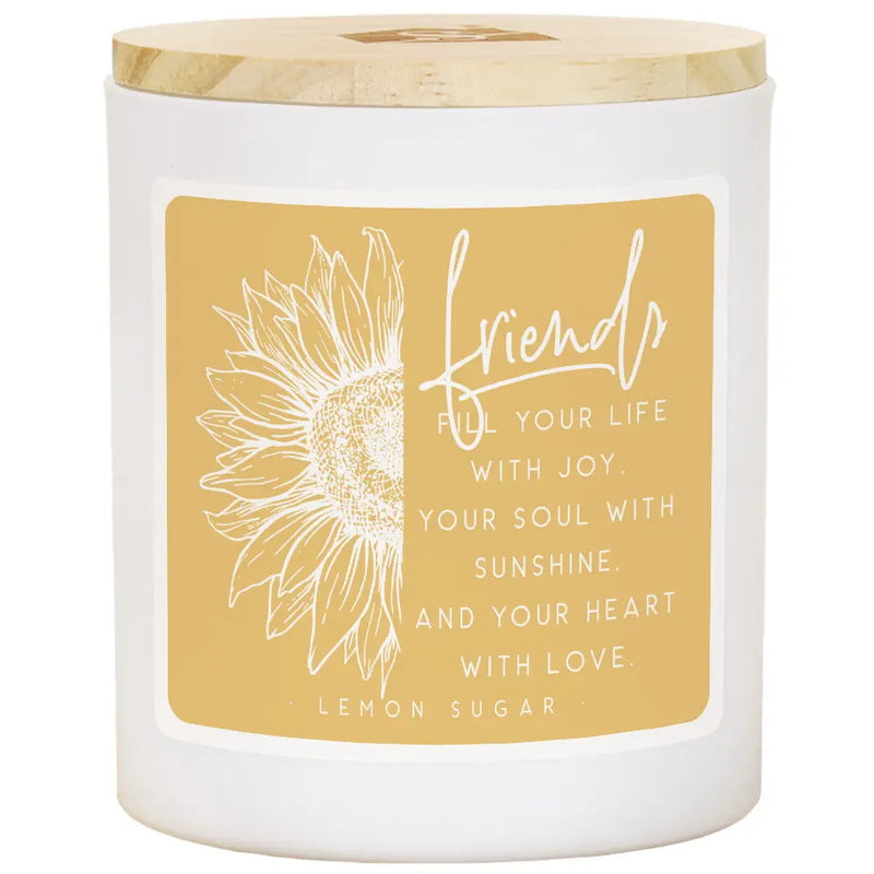 Friends Fill Your Life Sunflower Candle