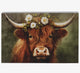 Block Sign - Floral Highland Cow