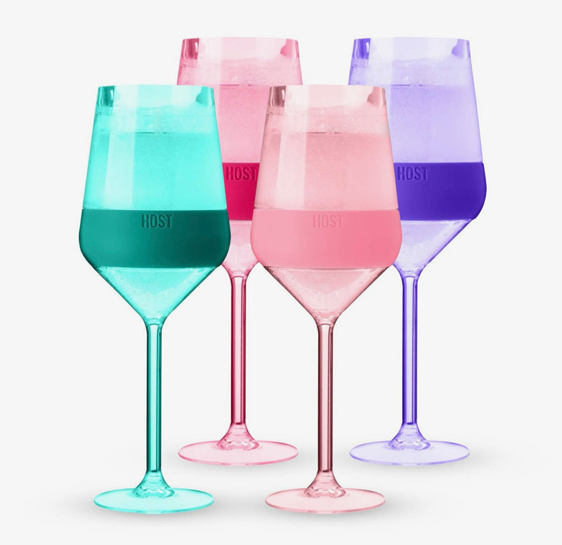STEMMED WINE FREEZE™ GLASS IN TINTED MULTICOLOR