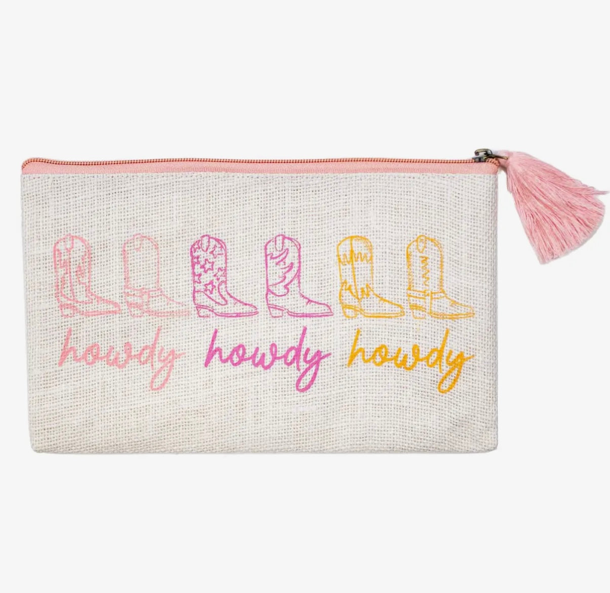 Howdy Jute Cosmetic Bag
