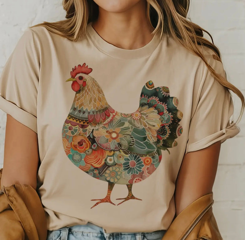 Colorful Chicken Tee