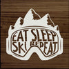 Eat Sleep Ski Wood Sign