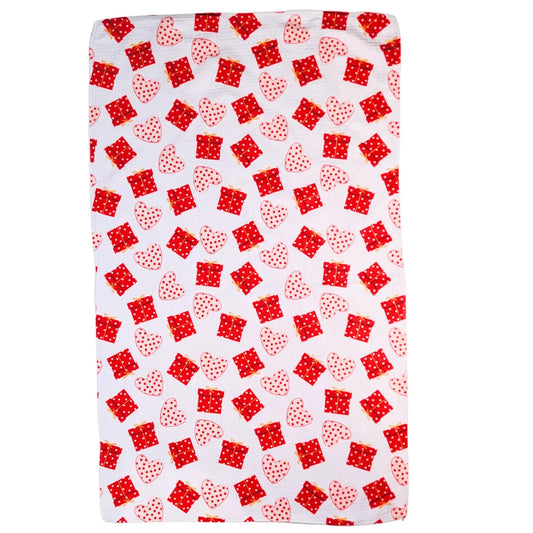 Valentine's Waffle Weave Dishtowel