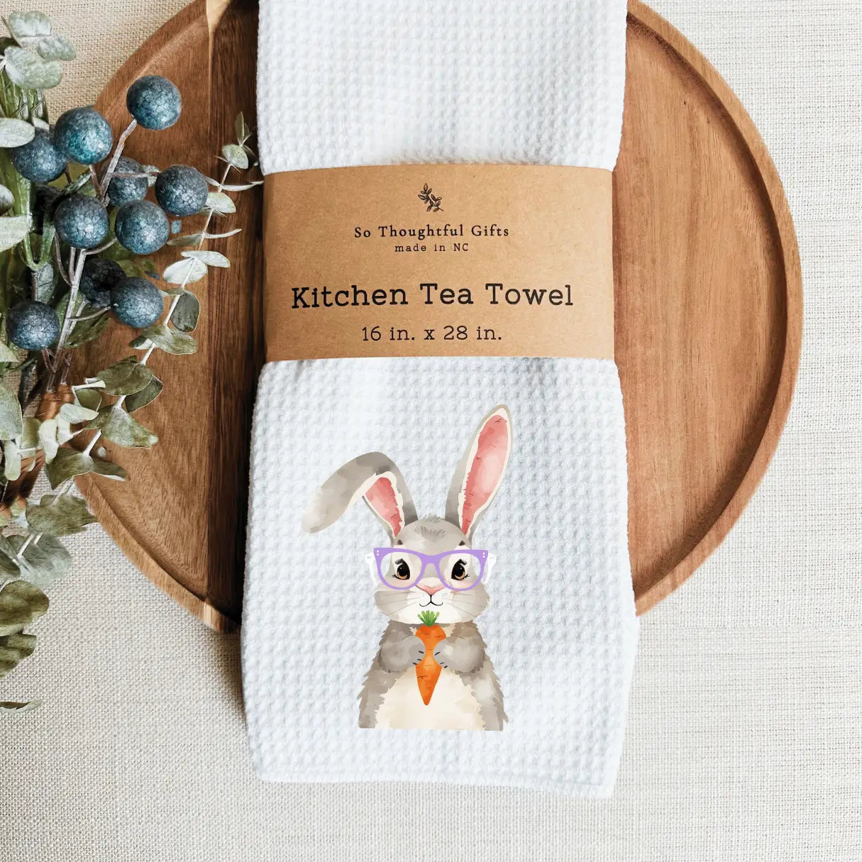 Bunny in Glasses Dishtowel