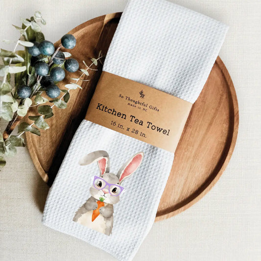 Bunny in Glasses Dishtowel