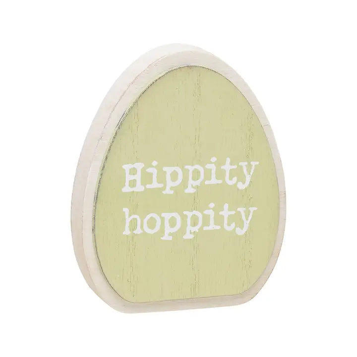Wooden Hippity Hoppity Easter Egg Shelf Sitter