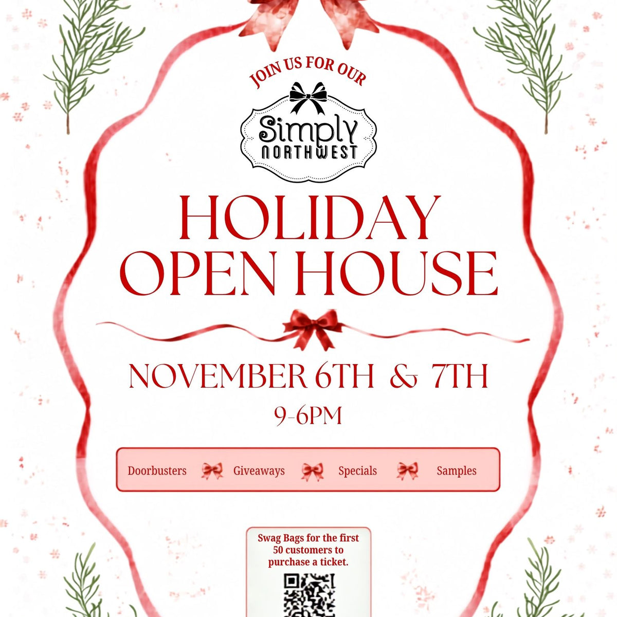 Swag Bag Ticket for Holiday Open House