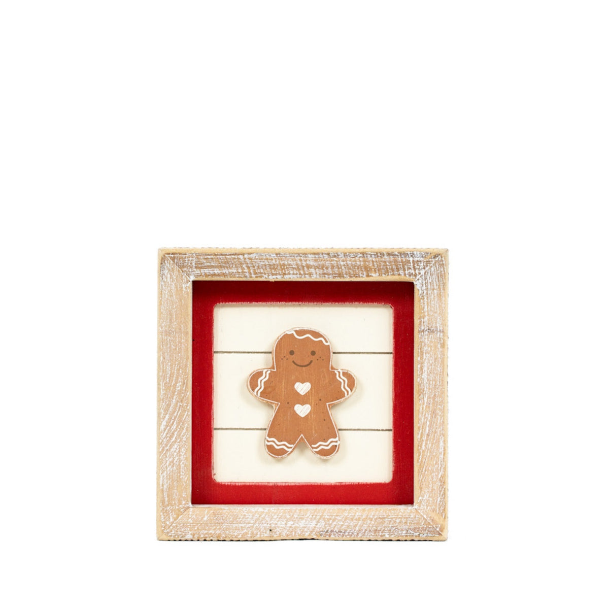 Reversible Wood Holiday Frame - Gingerbread and Deer