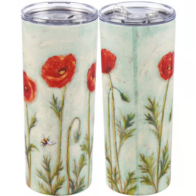 Tumbler - Bees and Poppies