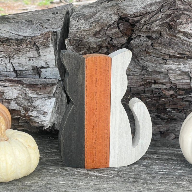 Wooden Halloween Cat Cutout Decor’