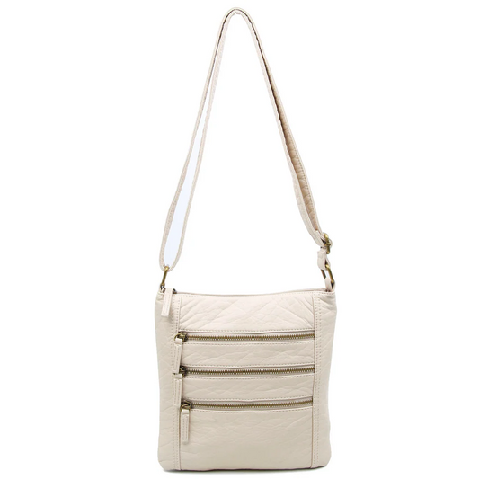 Three Zipper Crossbody Bag