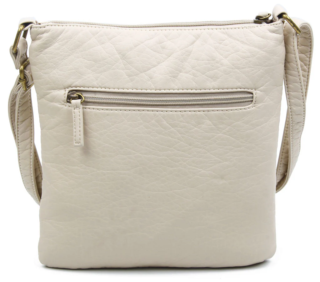 Three Zipper Crossbody Bag