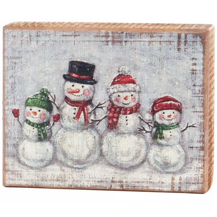 Snow Family Block Sign