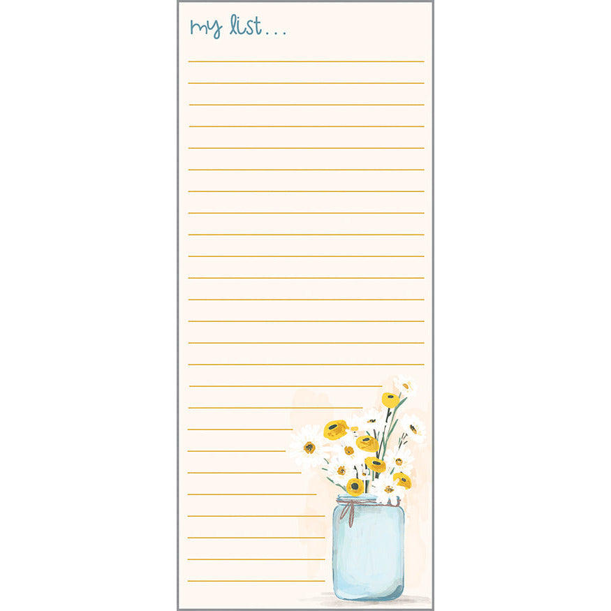 List Pad - Jar of Daisies