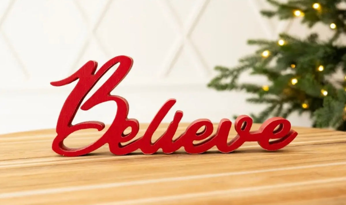 Believe Cutout Shelf Sitter