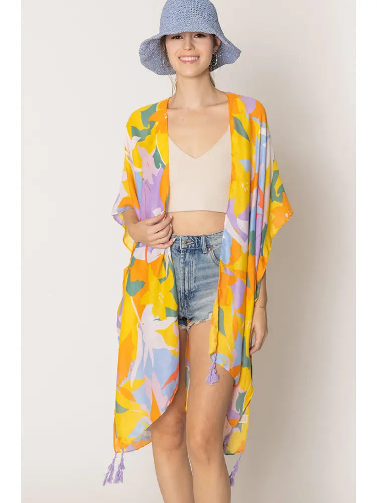 Floral Print Kimono