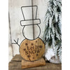 Metal and Wood Let it Snow Snowman