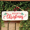 Distressed Metal Merry Christmas Hanging Sign