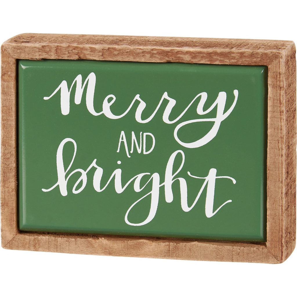 Mini Box Sign - Merry & Bright