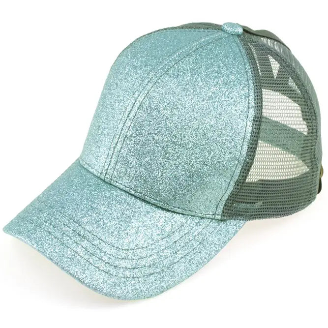 Glitter Ponytail Baseball Hat