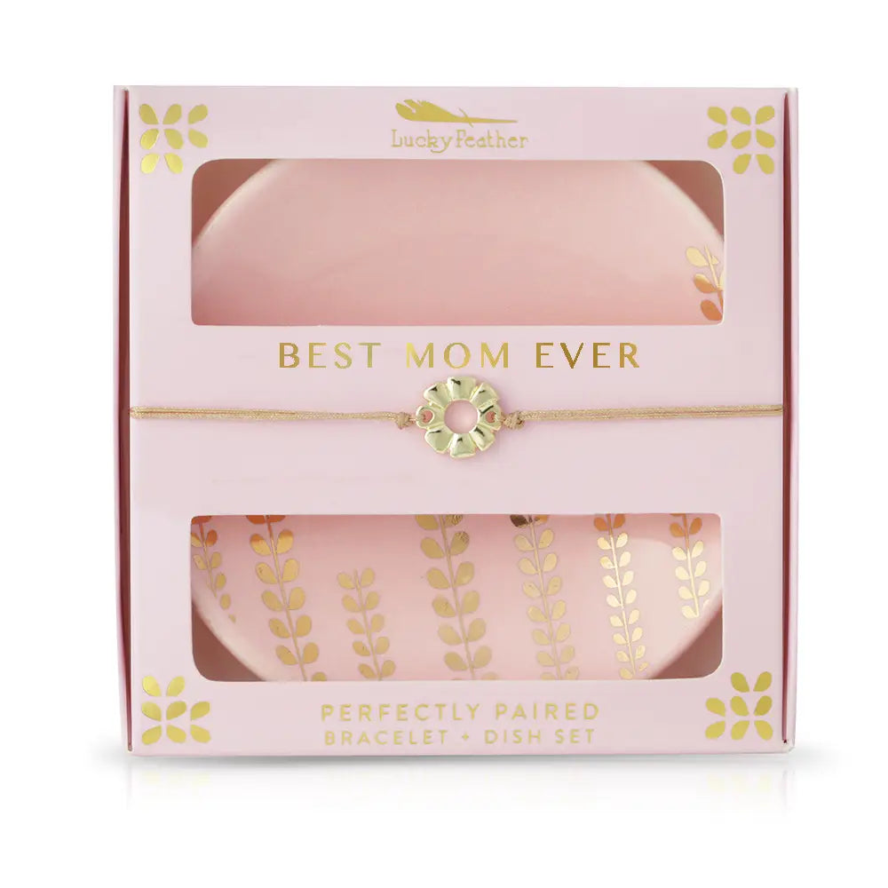 Best Mom Ever Bracelet and Trinket Dish Set