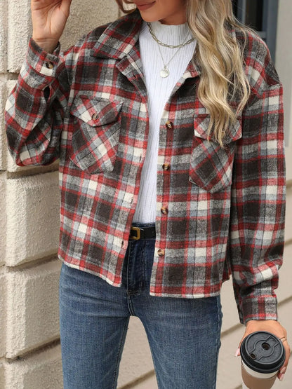 Cropped Holiday Plaid Jacket