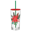 Glass Tumbler - Poinsettia