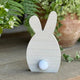 Wooden Bunny with Pom Tail Shelf Sitter