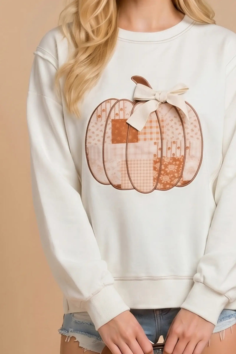 Sweatshirt - Pumpkin with Bow