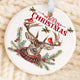 Merry Christmas Reindeer Ornament