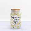 Squeeze the Day Lemon Frosted Glass Tumbler
