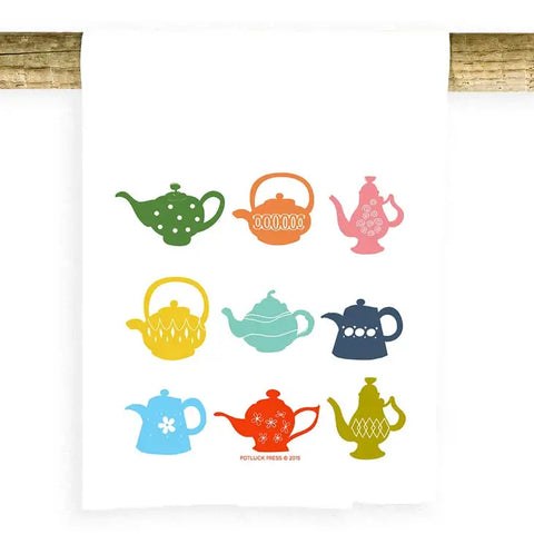 Stacked Tea Cups Embroidered Towel