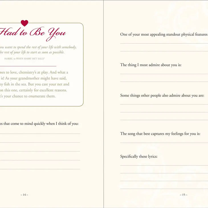 Why I Love You:  A Journal of Us