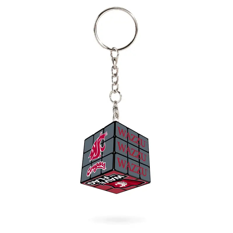WSU Cougars Swizzle Cube Keychain