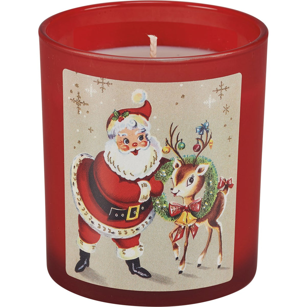 Vintage Santa & Reindeer Jar Candles