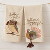 Owl & Turkey Autumn Tea Towel Set